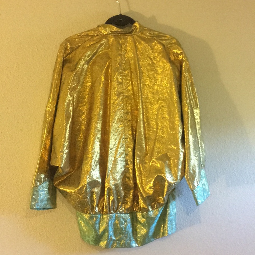 Gold and Turquoise Evening Top - Picture 2 of 4